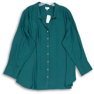 NWT AVENUE‎ LONG SLEEVE SPREAD COLLAR PLEATED BACK BUTTON FRONT BLOUSE 18/20